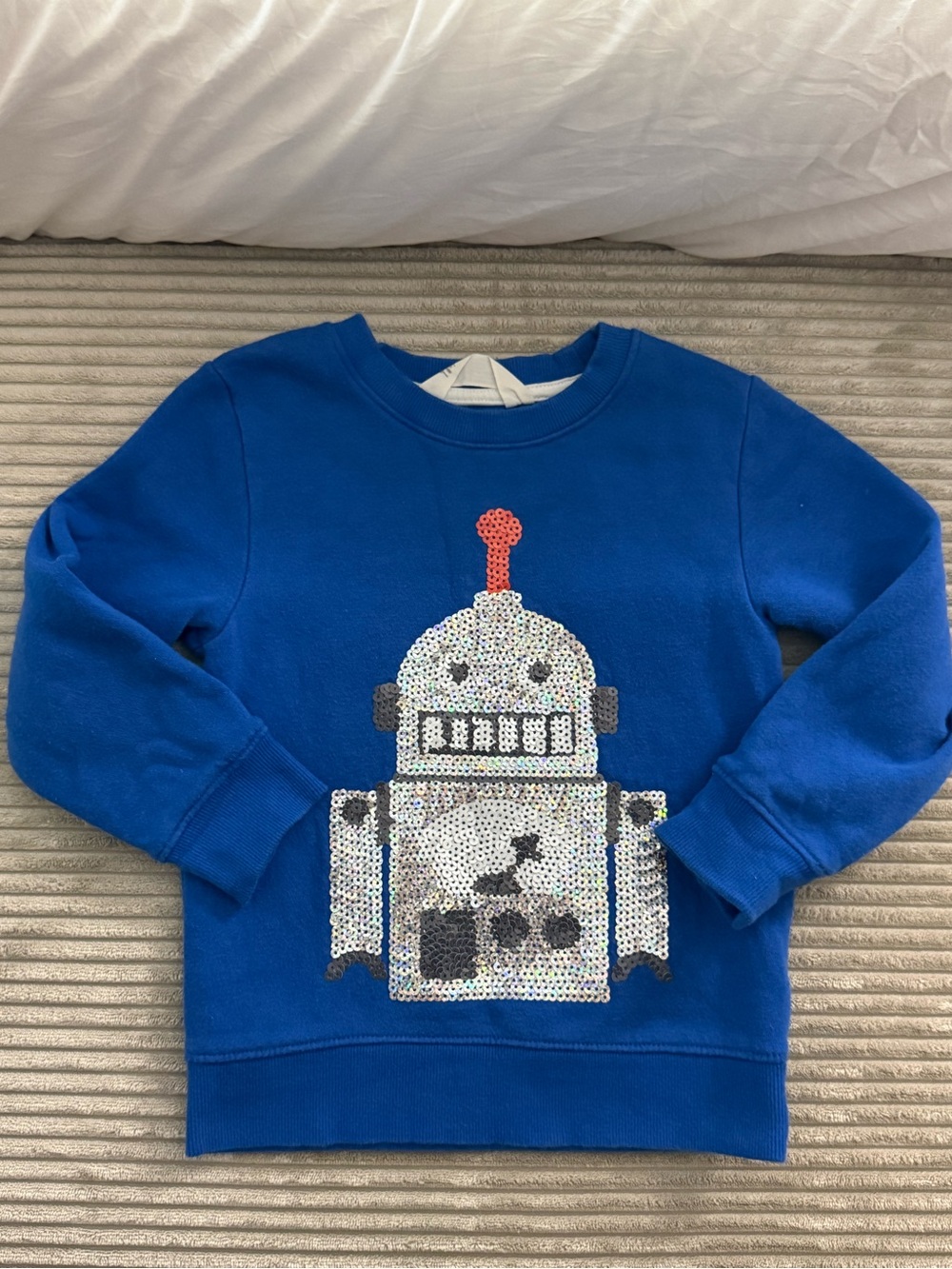 H&M Royal Blue Kids Robot Sequin Sweatshirt